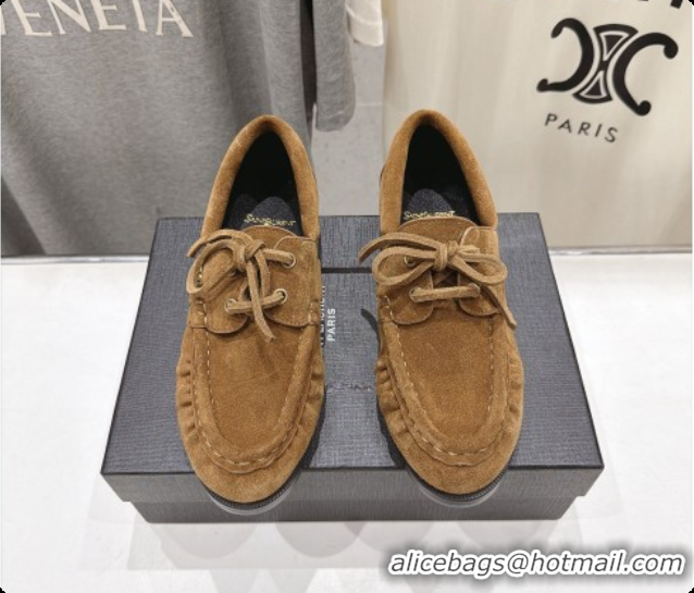 Good Taste Saint Laurent Suede Loafers Y091923 Brown 2026