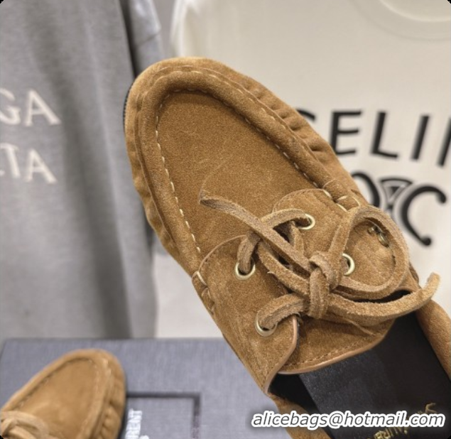 Good Taste Saint Laurent Suede Loafers Y091923 Brown 2026