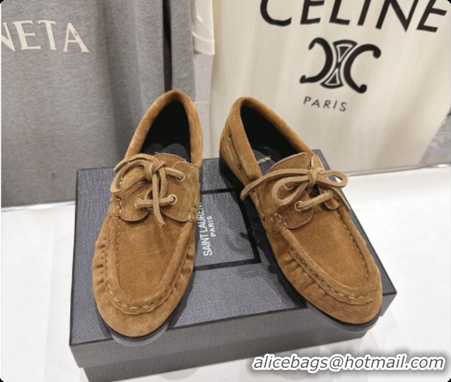 Good Taste Saint Laurent Suede Loafers Y091923 Brown 2026