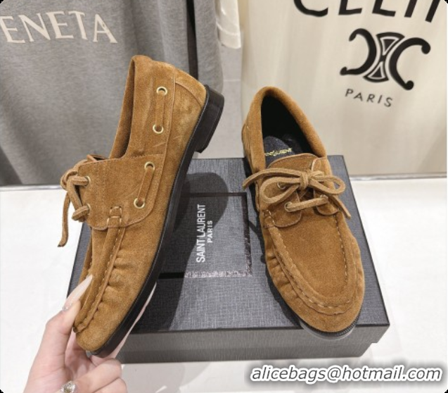 Good Taste Saint Laurent Suede Loafers Y091923 Brown 2026