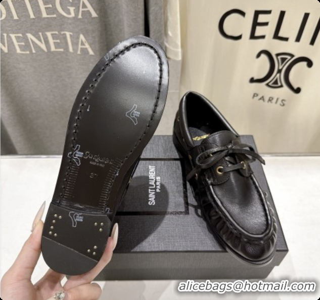 Good Product Saint Laurent Calfskin Loafers Y091924 Black 2026