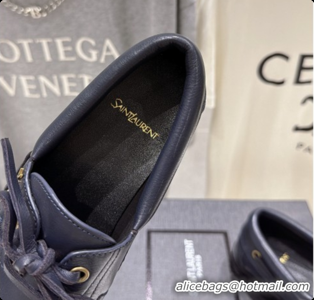 Luxury Cheap Saint Laurent Suede Loafers Y091925 Navy Blue 2026