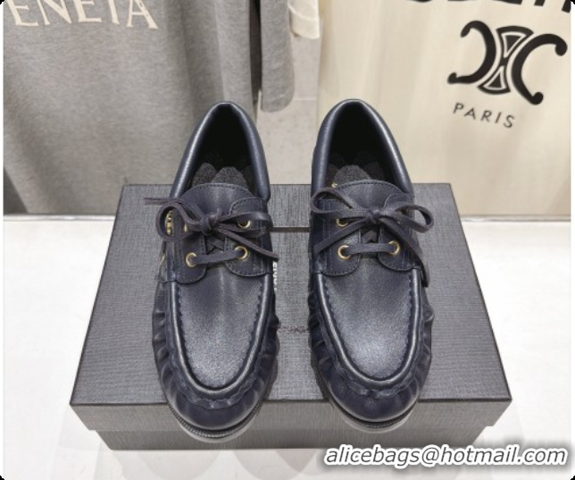 Luxury Cheap Saint Laurent Suede Loafers Y091925 Navy Blue 2026