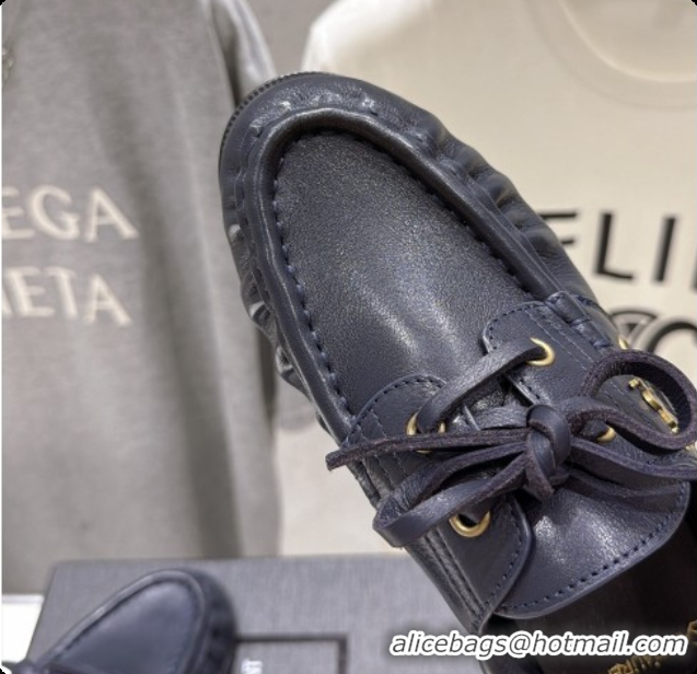 Luxury Cheap Saint Laurent Suede Loafers Y091925 Navy Blue 2026