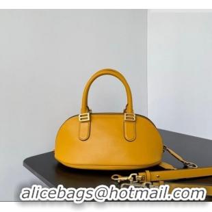 Inexpensive Balenciaga Bolero Bowling Bag Mini in Curry Yellow Smooth calfskin leather/aged-gold hardware 71245 2026