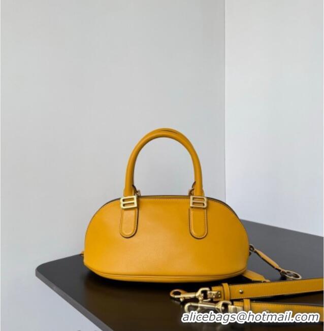 Inexpensive Balenciaga Bolero Bowling Bag Mini in Curry Yellow Smooth calfskin leather/aged-gold hardware 71245 2026