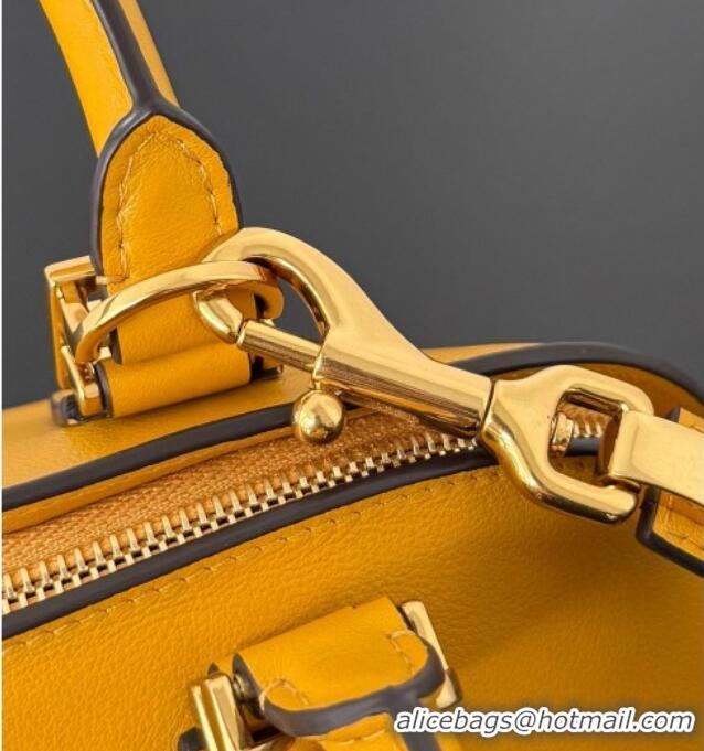Inexpensive Balenciaga Bolero Bowling Bag Mini in Curry Yellow Smooth calfskin leather/aged-gold hardware 71245 2026