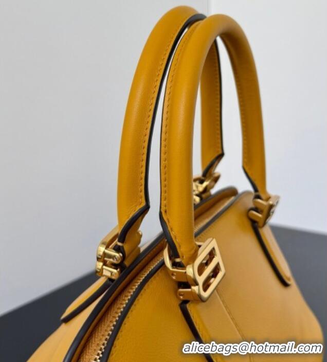 Inexpensive Balenciaga Bolero Bowling Bag Mini in Curry Yellow Smooth calfskin leather/aged-gold hardware 71245 2026