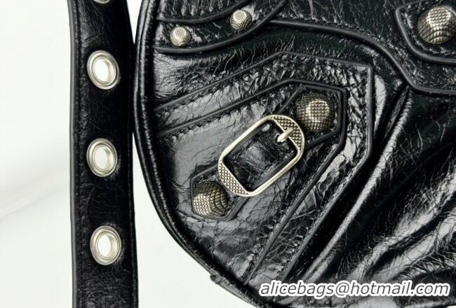Good Product Balenciaga Le Cagole Shoulder Bag XS in Black Arena lambskin/aged-silver hardware BL701 2026