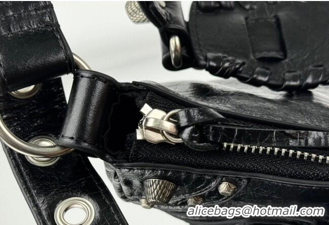 Good Product Balenciaga Le Cagole Shoulder Bag XS in Black Arena lambskin/aged-silver hardware BL701 2026