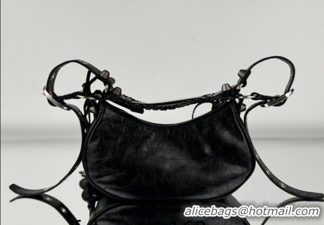 Good Product Balenciaga Le Cagole Shoulder Bag XS in Black Arena lambskin/aged-silver hardware BL701 2026