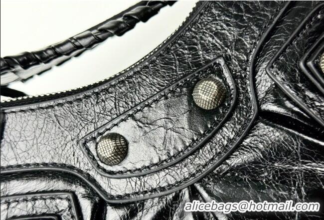 Good Product Balenciaga Le Cagole Shoulder Bag XS in Black Arena lambskin/aged-silver hardware BL701 2026