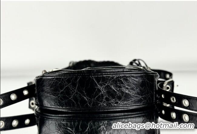 Good Product Balenciaga Le Cagole Shoulder Bag XS in Black Arena lambskin/aged-silver hardware BL701 2026