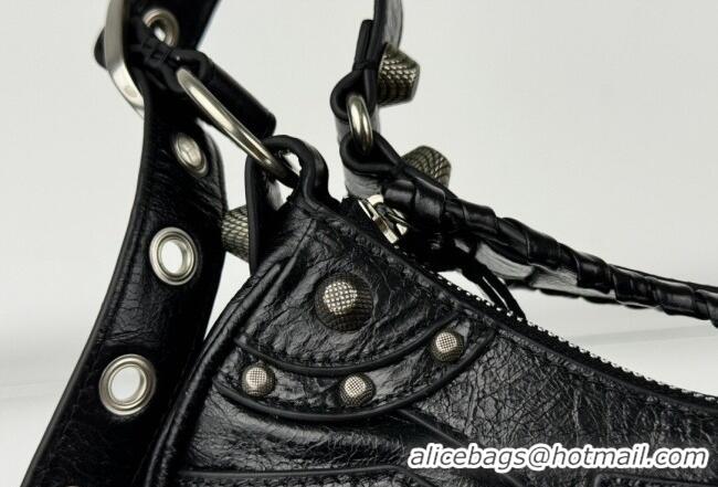 Good Product Balenciaga Le Cagole Shoulder Bag XS in Black Arena lambskin/aged-silver hardware BL701 2026