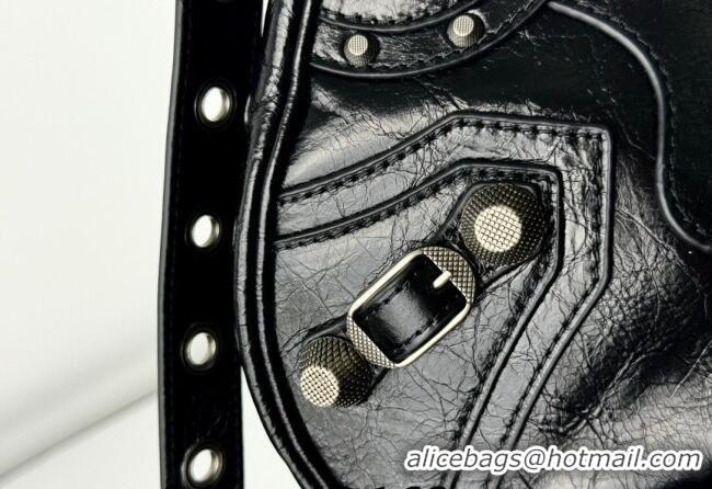 Well Crafted Balenciaga Le Cagole Shoulder Bag Small in Black Arena lambskin/aged-silver hardware BL701 2026