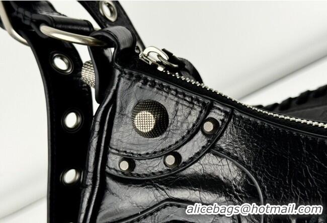 Well Crafted Balenciaga Le Cagole Shoulder Bag Small in Black Arena lambskin/aged-silver hardware BL701 2026