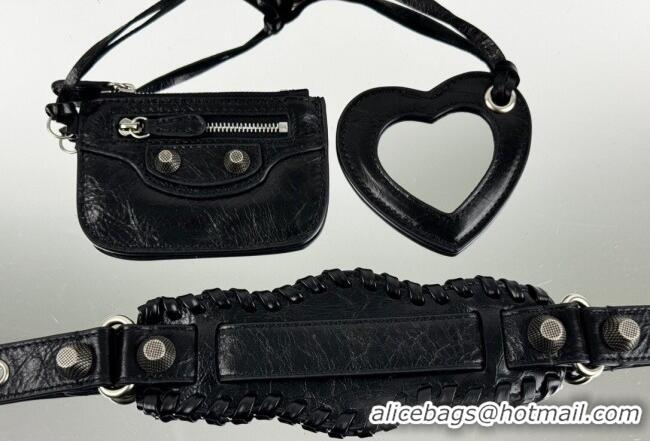 Well Crafted Balenciaga Le Cagole Shoulder Bag Small in Black Arena lambskin/aged-silver hardware BL701 2026