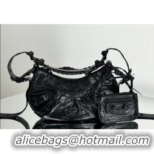 Top Quality Balenciaga Le Cagole Shoulder Bag XS in Black Arena lambskin/black hardware BL701 2026