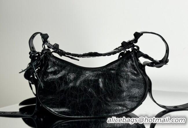 Top Quality Balenciaga Le Cagole Shoulder Bag XS in Black Arena lambskin/black hardware BL701 2026