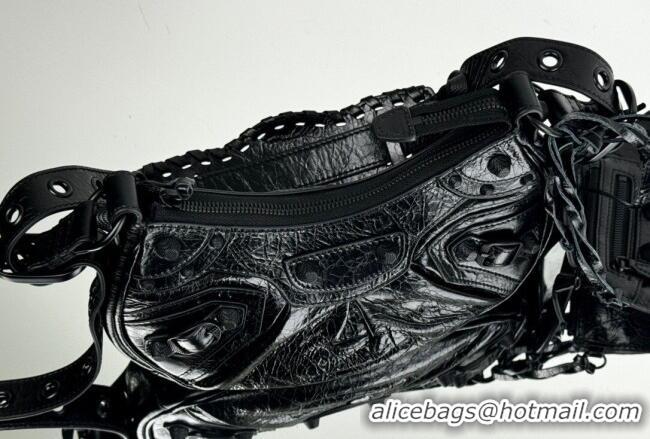 Top Quality Balenciaga Le Cagole Shoulder Bag XS in Black Arena lambskin/black hardware BL701 2026