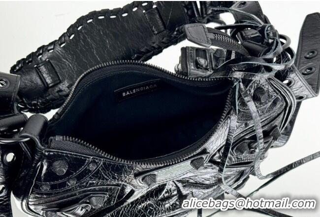 Top Quality Balenciaga Le Cagole Shoulder Bag XS in Black Arena lambskin/black hardware BL701 2026