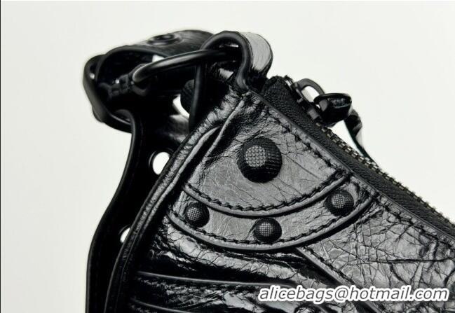 Top Quality Balenciaga Le Cagole Shoulder Bag XS in Black Arena lambskin/black hardware BL701 2026