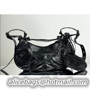 Good Discount Balenciaga Le Cagole Shoulder Bag Small in Black Arena lambskin/black hardware BL701 2026