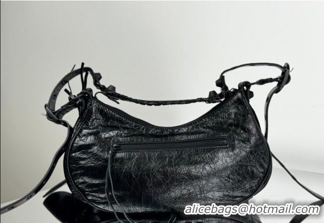 Good Discount Balenciaga Le Cagole Shoulder Bag Small in Black Arena lambskin/black hardware BL701 2026