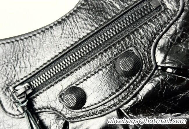 Good Discount Balenciaga Le Cagole Shoulder Bag Small in Black Arena lambskin/black hardware BL701 2026