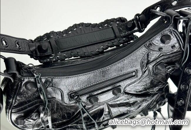 Good Discount Balenciaga Le Cagole Shoulder Bag Small in Black Arena lambskin/black hardware BL701 2026
