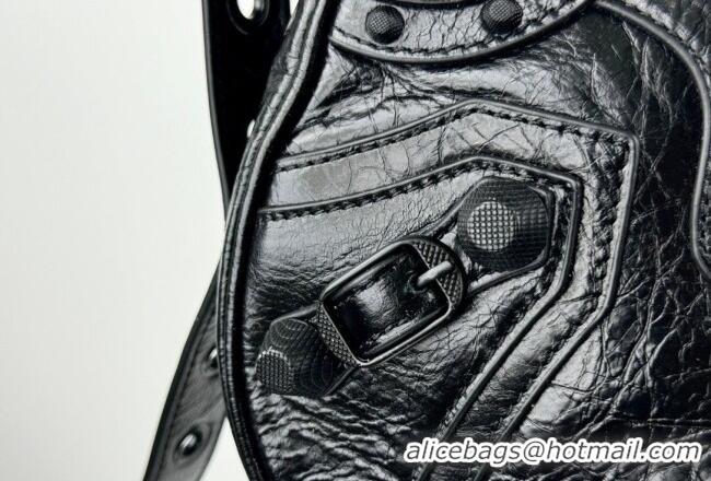 Good Discount Balenciaga Le Cagole Shoulder Bag Small in Black Arena lambskin/black hardware BL701 2026
