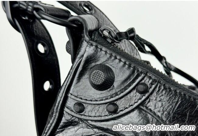 Good Discount Balenciaga Le Cagole Shoulder Bag Small in Black Arena lambskin/black hardware BL701 2026