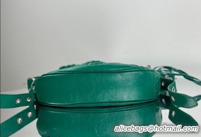 Famous Brand Balenciaga Le Cagole Shoulder Bag XS in Green Arena lambskin/aged-silver hardware BL701 2026