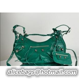 Well Crafted Balenciaga Le Cagole Shoulder Bag Small in Green Arena lambskin/aged-silver hardware BL701 2026