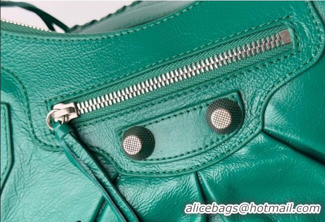 Well Crafted Balenciaga Le Cagole Shoulder Bag Small in Green Arena lambskin/aged-silver hardware BL701 2026