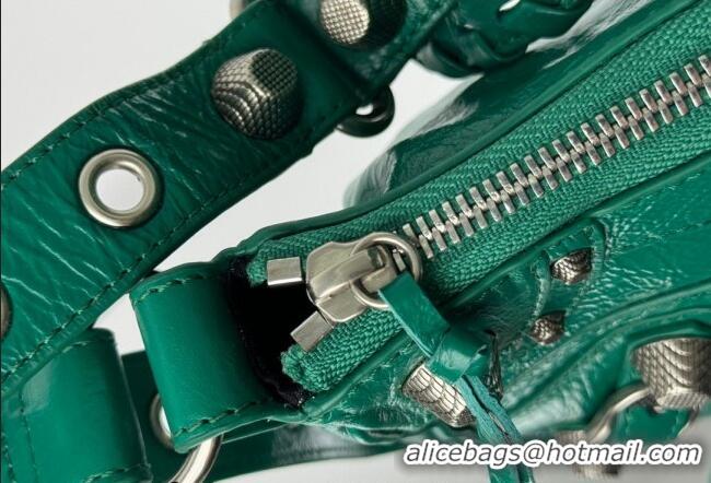 Well Crafted Balenciaga Le Cagole Shoulder Bag Small in Green Arena lambskin/aged-silver hardware BL701 2026