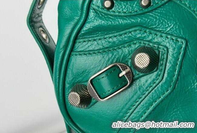 Well Crafted Balenciaga Le Cagole Shoulder Bag Small in Green Arena lambskin/aged-silver hardware BL701 2026