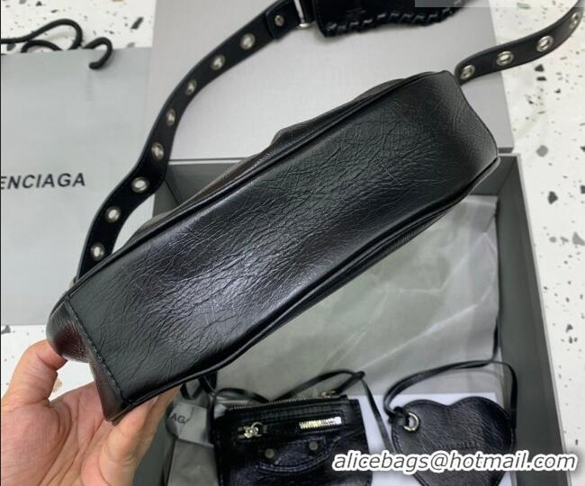 Cheapest Balenciaga Le Cagole Shoulder Bag XS in Black Lambskin Leather/aged-silver hardware 180607 2026