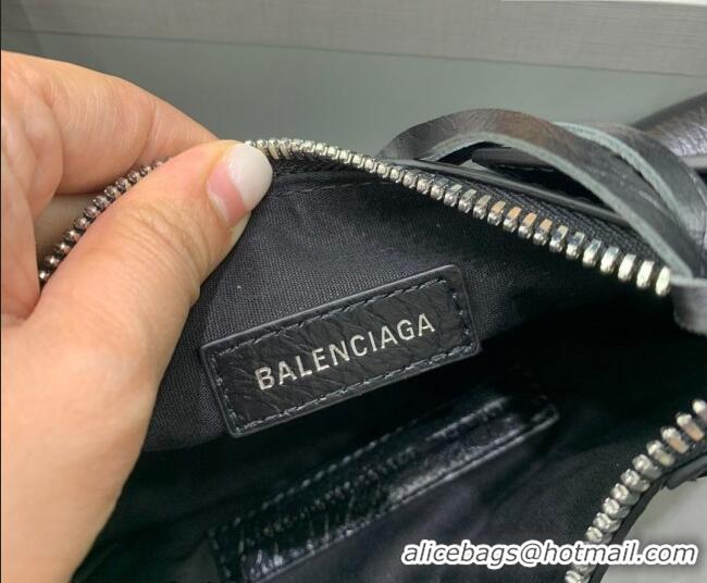 Cheapest Balenciaga Le Cagole Shoulder Bag XS in Black Lambskin Leather/aged-silver hardware 180607 2026