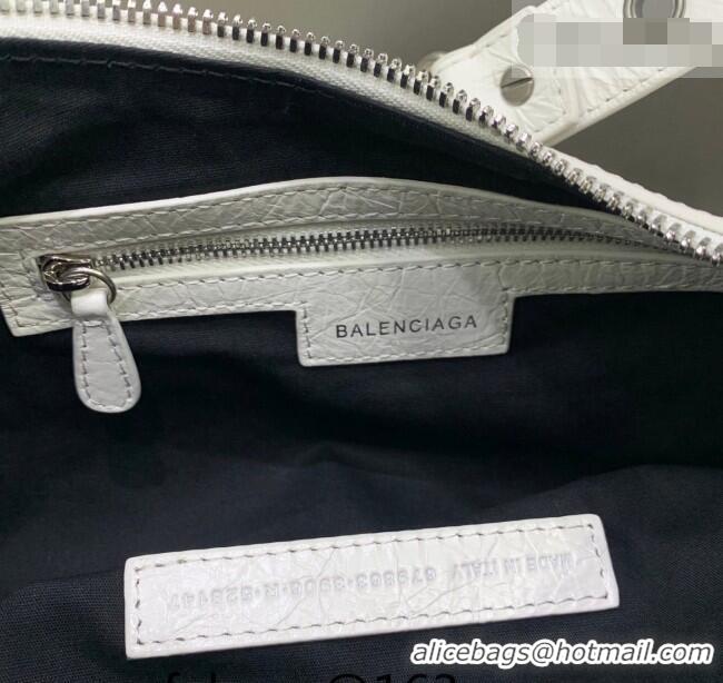 Good Taste Balenciaga Le Cagole Shoulder Bag Small in White Lambskin Leather/aged-silver hardware 180607 2026
