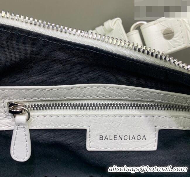 Good Taste Balenciaga Le Cagole Shoulder Bag Small in White Lambskin Leather/aged-silver hardware 180607 2026