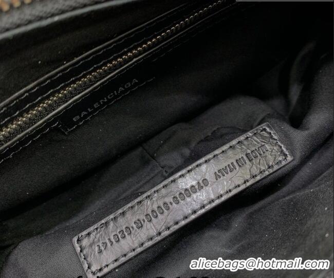 Sophisticated Balenciaga Le Cagole Shoulder Bag Small in Black Lambskin Leather/aged-silver hardware 180607 2026