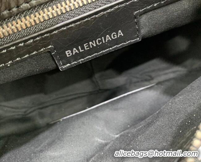 Sophisticated Balenciaga Le Cagole Shoulder Bag Small in Black Lambskin Leather/aged-silver hardware 180607 2026