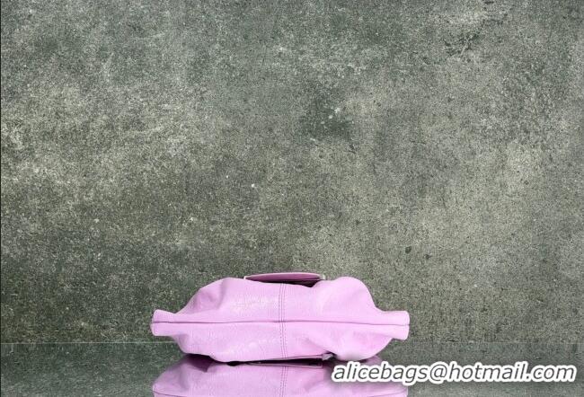 Famous Brand Balenciaga Pamela Shoulder Bag Small in Pink Arena lambskin/aged-silver hardware B0113 2026