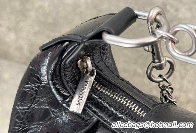 Shop Discount Balenciaga Pamela Shoulder Bag Small in Black Arena lambskin/aged-silver hardware B0113 2026