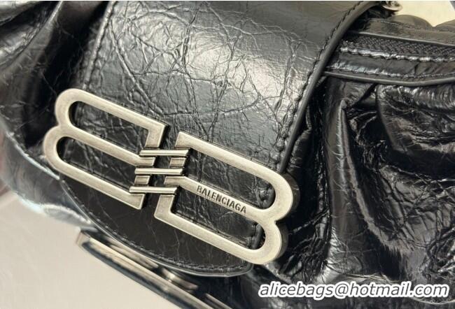 Shop Discount Balenciaga Pamela Shoulder Bag Small in Black Arena lambskin/aged-silver hardware B0113 2026