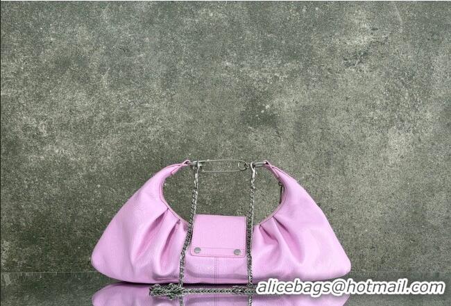 Promotional Balenciaga Pamela Shoulder Bag Medium in Pink Arena lambskin/aged-silver hardware B0112 2026