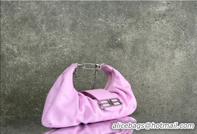 Promotional Balenciaga Pamela Shoulder Bag Medium in Pink Arena lambskin/aged-silver hardware B0112 2026