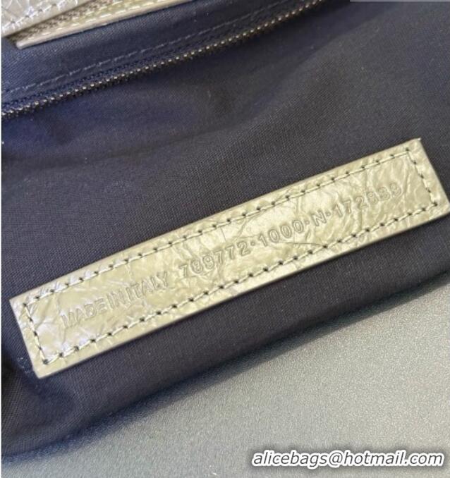 Pretty Style Balenciaga Le City Moto Small Shoulder Bag in Arena Storico Lambskin 0905 Dusty Green 2026