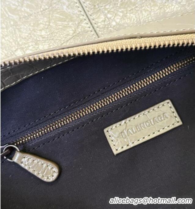Pretty Style Balenciaga Le City Moto Small Shoulder Bag in Arena Storico Lambskin 0905 Dusty Green 2026